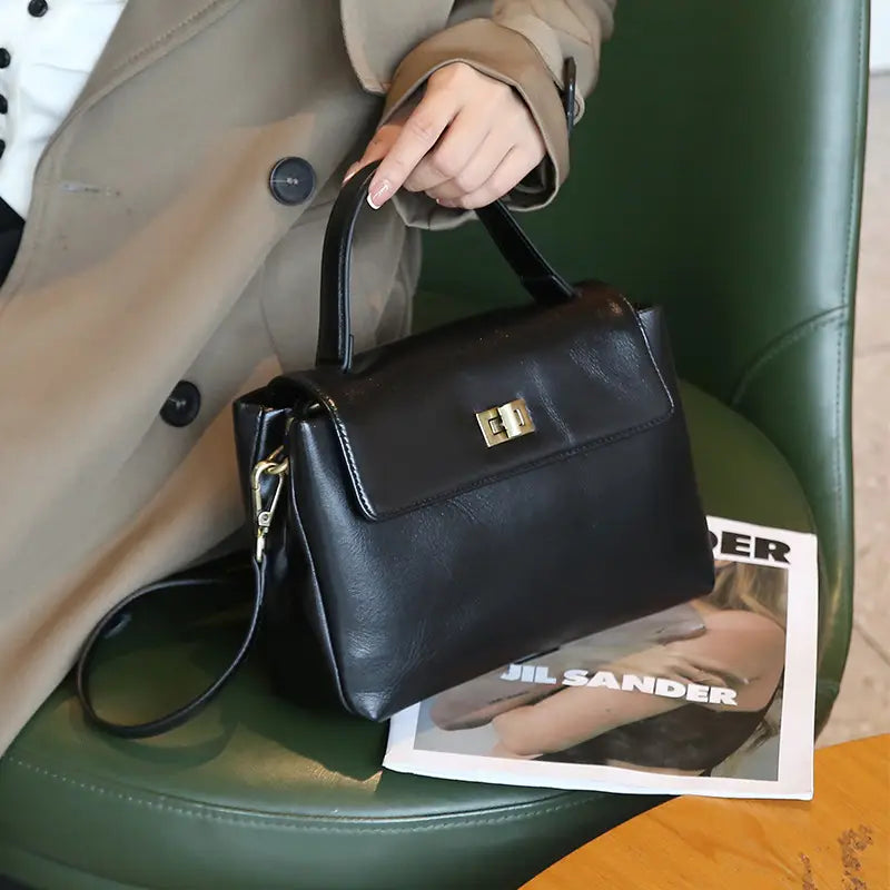 Sunset Yellow Polyester Cotton Shoulder Bag with Leather Details for United States