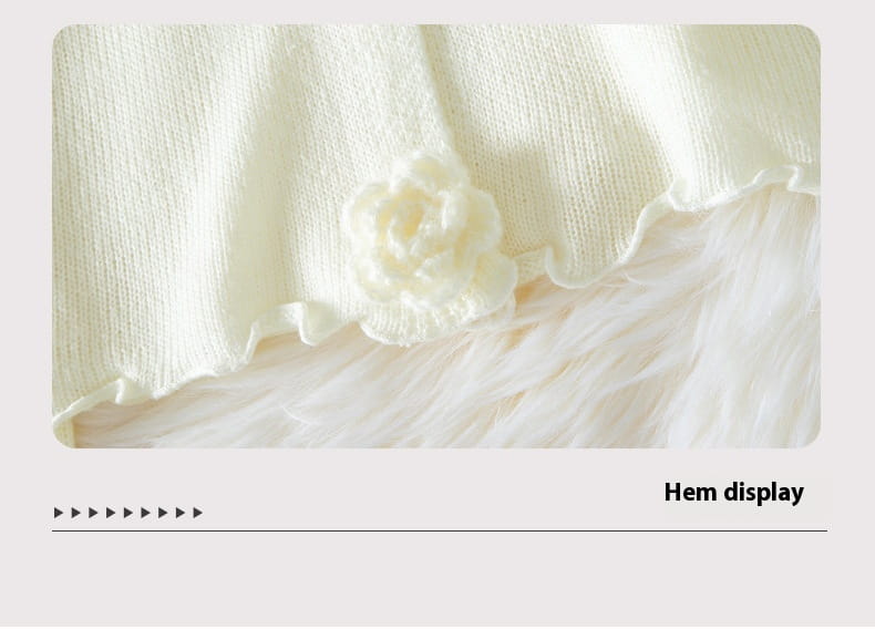 Kobiet Petal Sleeve pullover długi akrylowy sweter biały s-xl