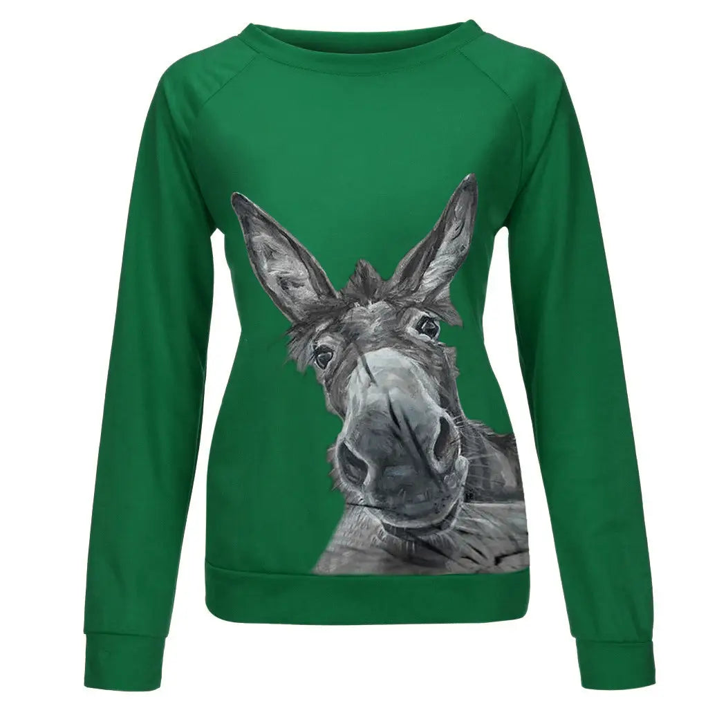 Fargerik langermet pullover for kvinner løs passform flere størrelser casual top