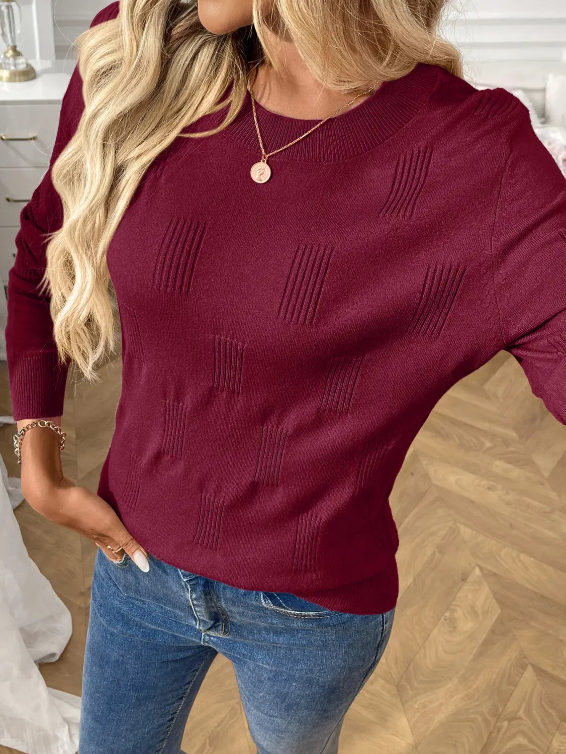 Geometrisk mønster Pullover Sweatshirt Streetwear Core-Spun Yarn Polyester