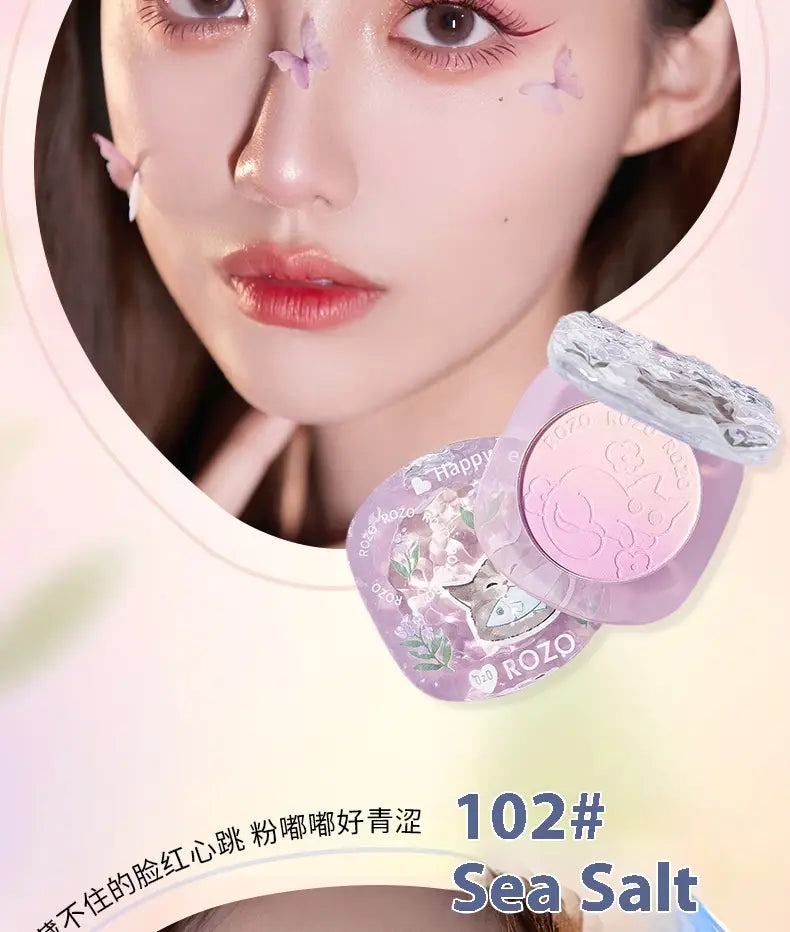 Blusher Plate x1pc with Brush for Oily Dry Sensitive and Mixed Skin Types