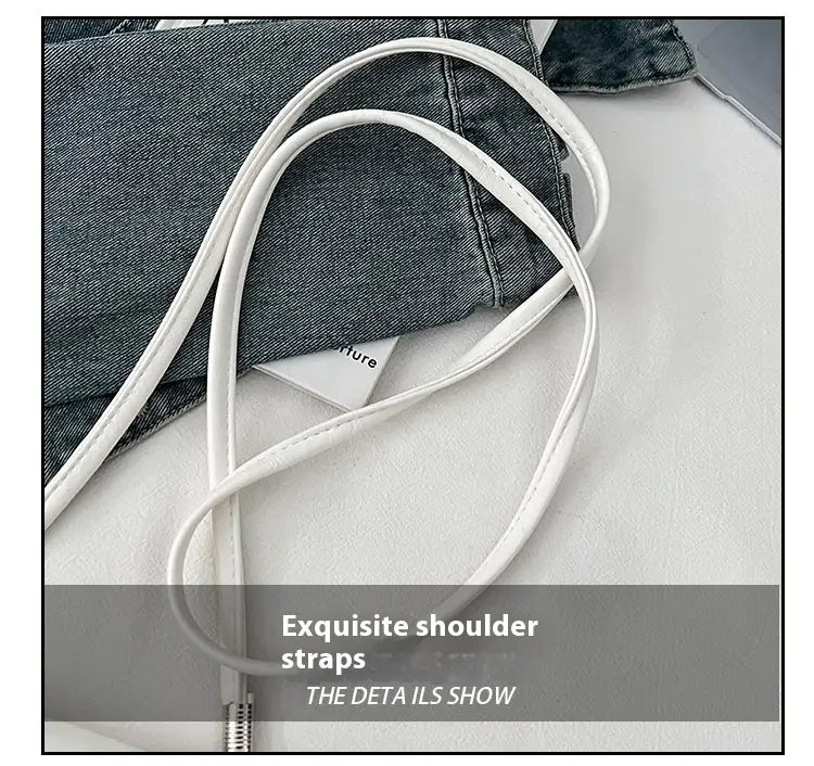 Fehér és sárga puha PU válltáska belső cipzárral