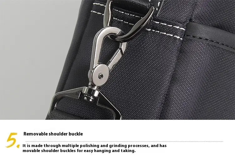 Black Oxford Cloth 16 Inch Waterproof Business Travel Men’s Handbag