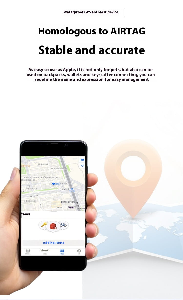 Collier de tracker GPS pour les chiens et les chats Locator de compagnie étanche Bluetooth