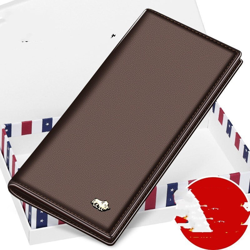 Men’s Long Leather Korean Youth Wallet Ultra-thin - Ultra-Thin Wallet for Men So Slim It Disappears