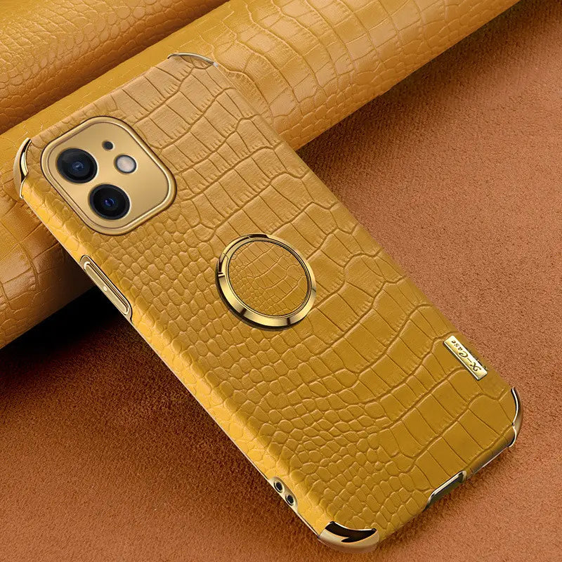 Pattern Phone Case Plating 6D Leather