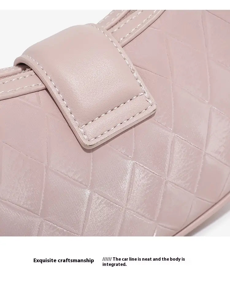 Pink Black Milky White Soft PU Saddle Shoulder Messenger Bag