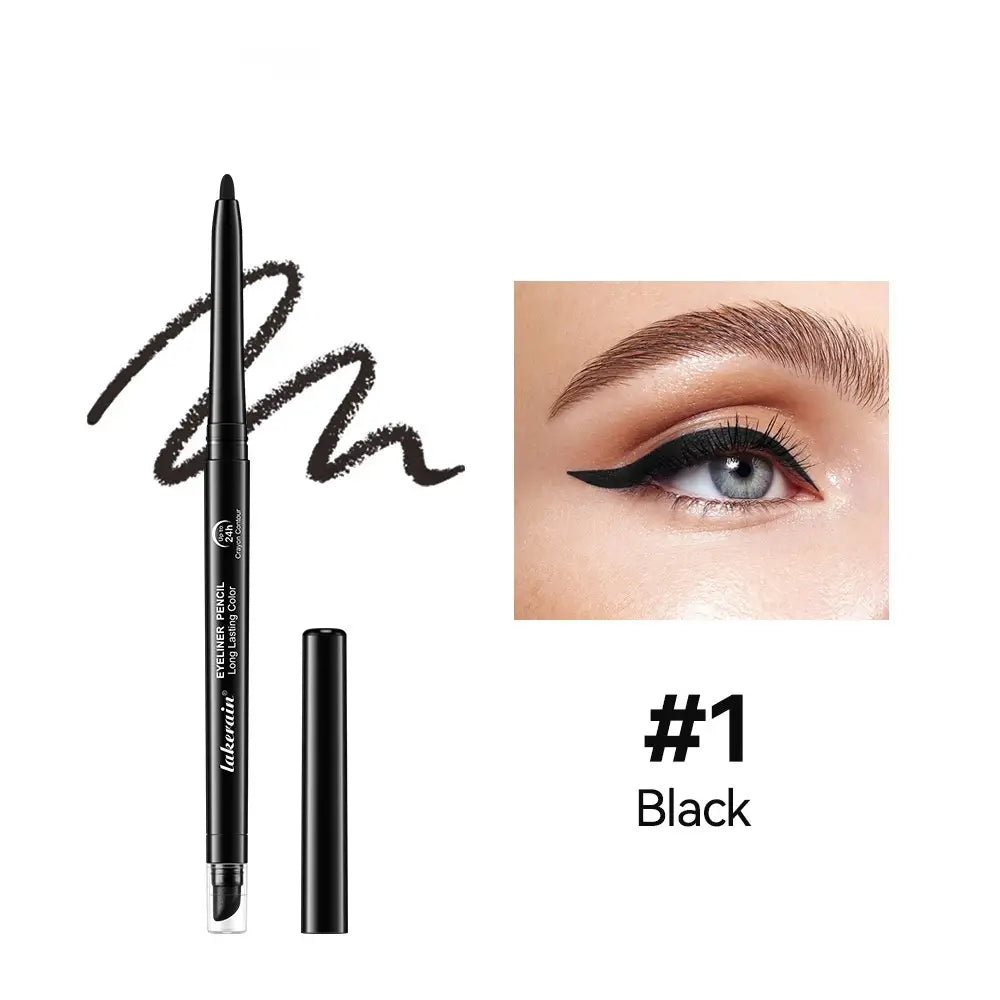 Black Silky Easy Long Lasting Color Eyeliner Set with Bloom Heads