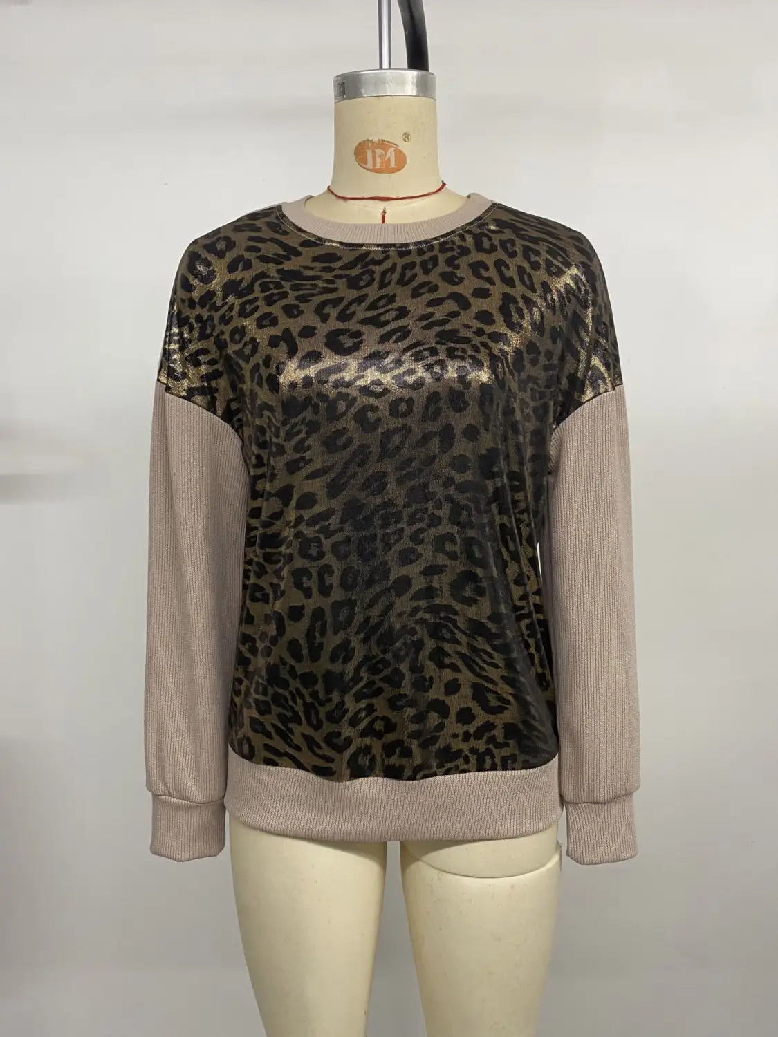 Khaki hosszú ujjú pulóver nőknek utcai ruházat divat poliészter vékony pulóver