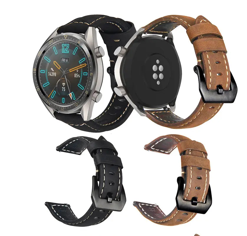 Crazy Horse Leather Hand Calfskin Leather Strap 20 22 24 26mm