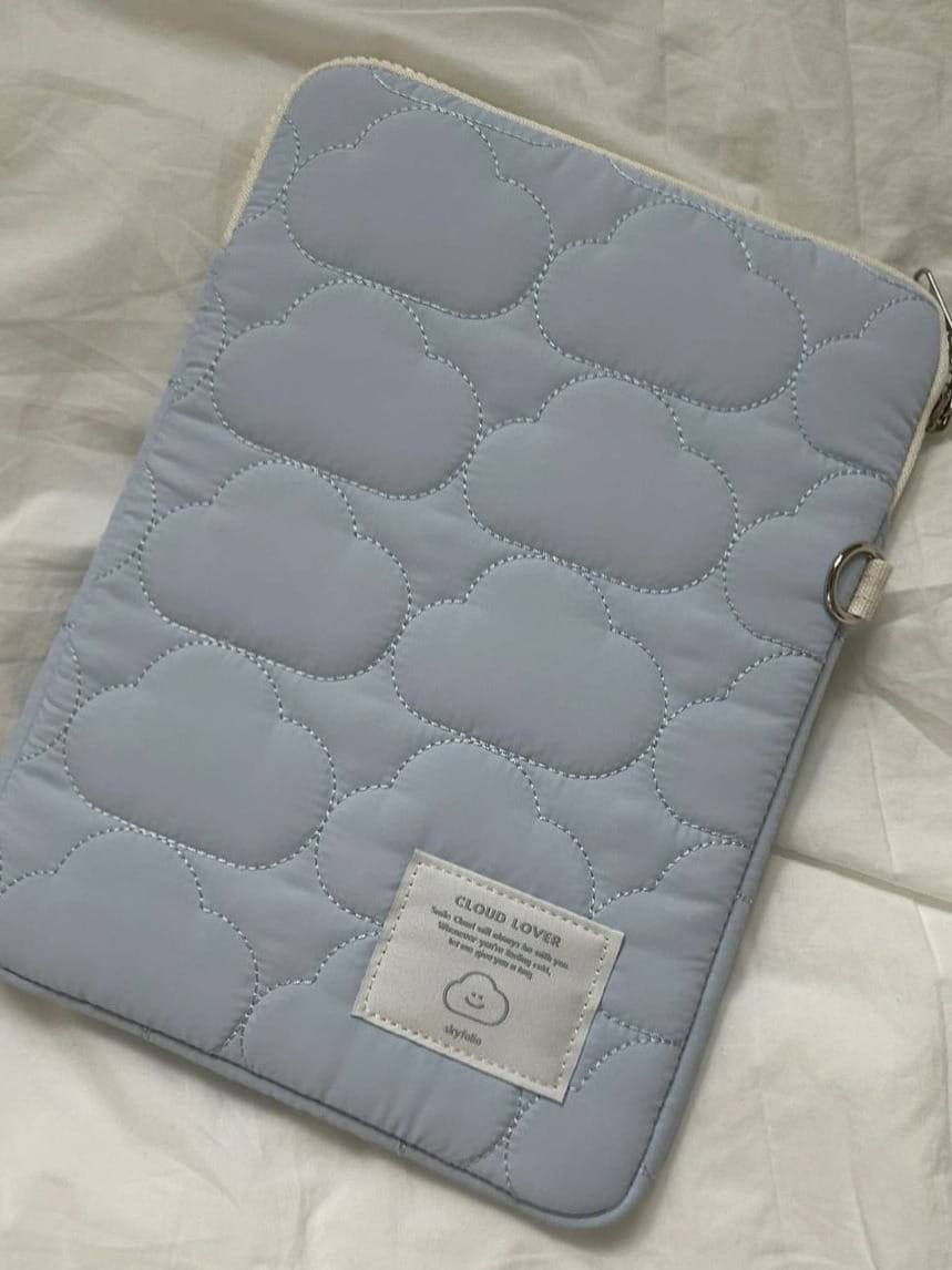 Mânecă de laptop alb și albastru pentru femei pentru calculatoare de 11 până la 15,6 inci