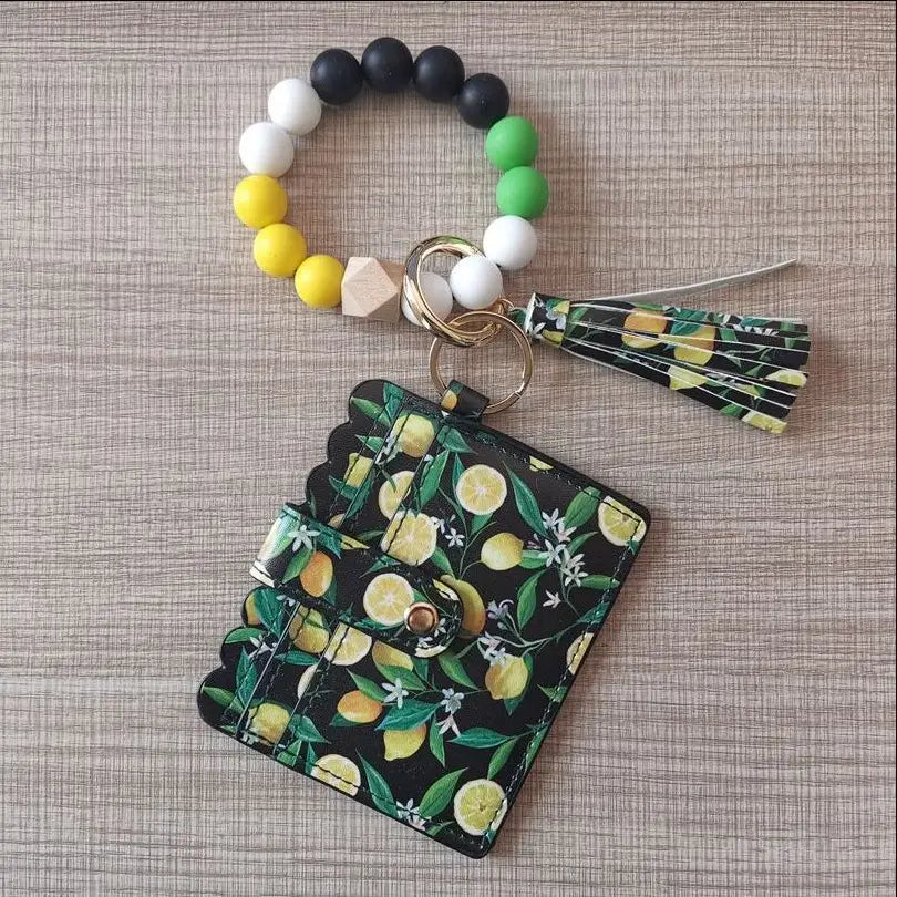 Unisex Leather Card Holder for Fashion Beaded Bracelet and Accessories