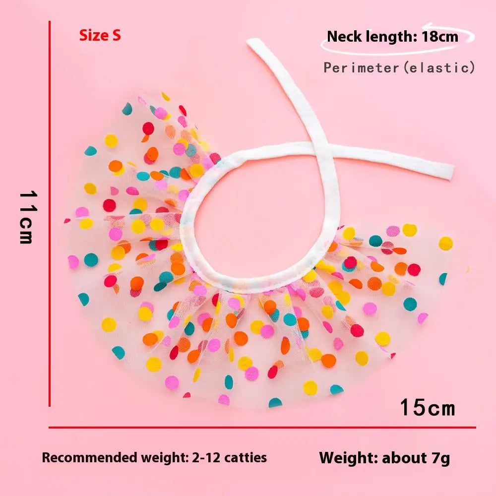 Chapeau de robe d'animaux de compagnie coloré et serviette de salive pour petits chiens moyens