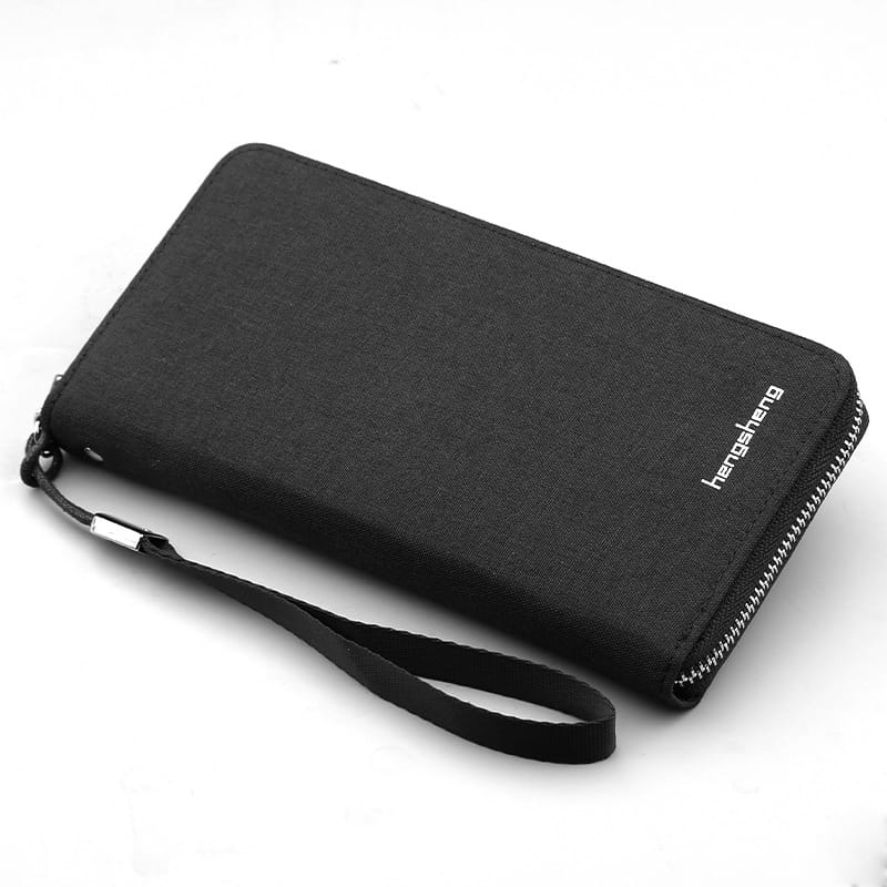 United States Canvas Pattern Small Wallet with Multiple Card and Zipper Compartments