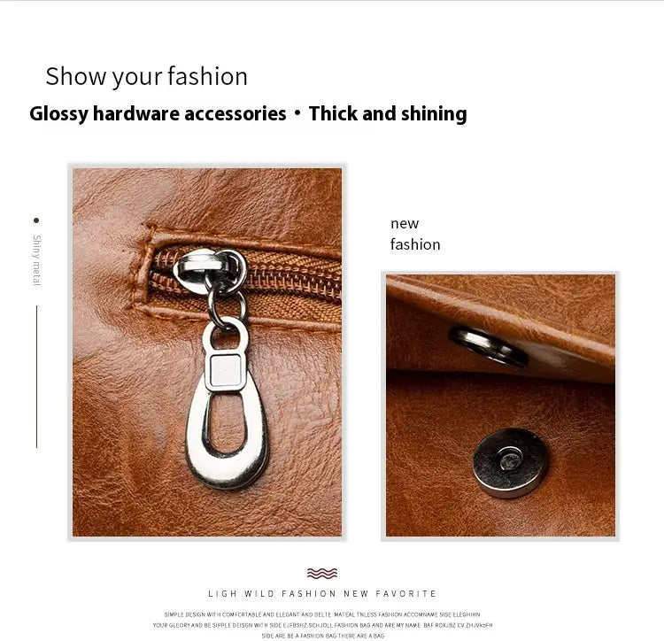 Bruine polyester koffer Organizer tas met ritszak en PU lederen trim