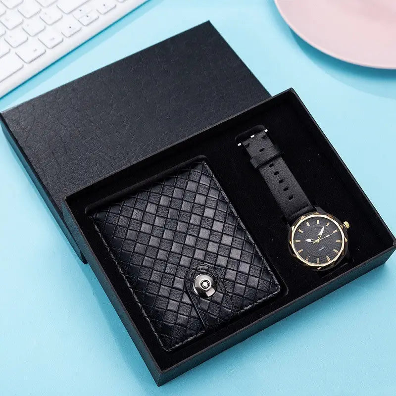 Men’s Quartz Watch and Wallet Set in the United States CHF Style