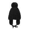 Cappello di lana carino per bambini in maglia autunnale e invernale  - Nero