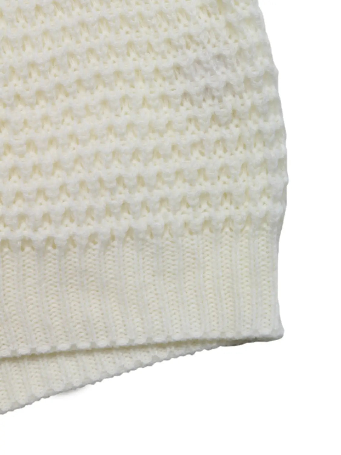 Krämig vit koreansk japansk stil snörning cardigan artificiell ulltröja