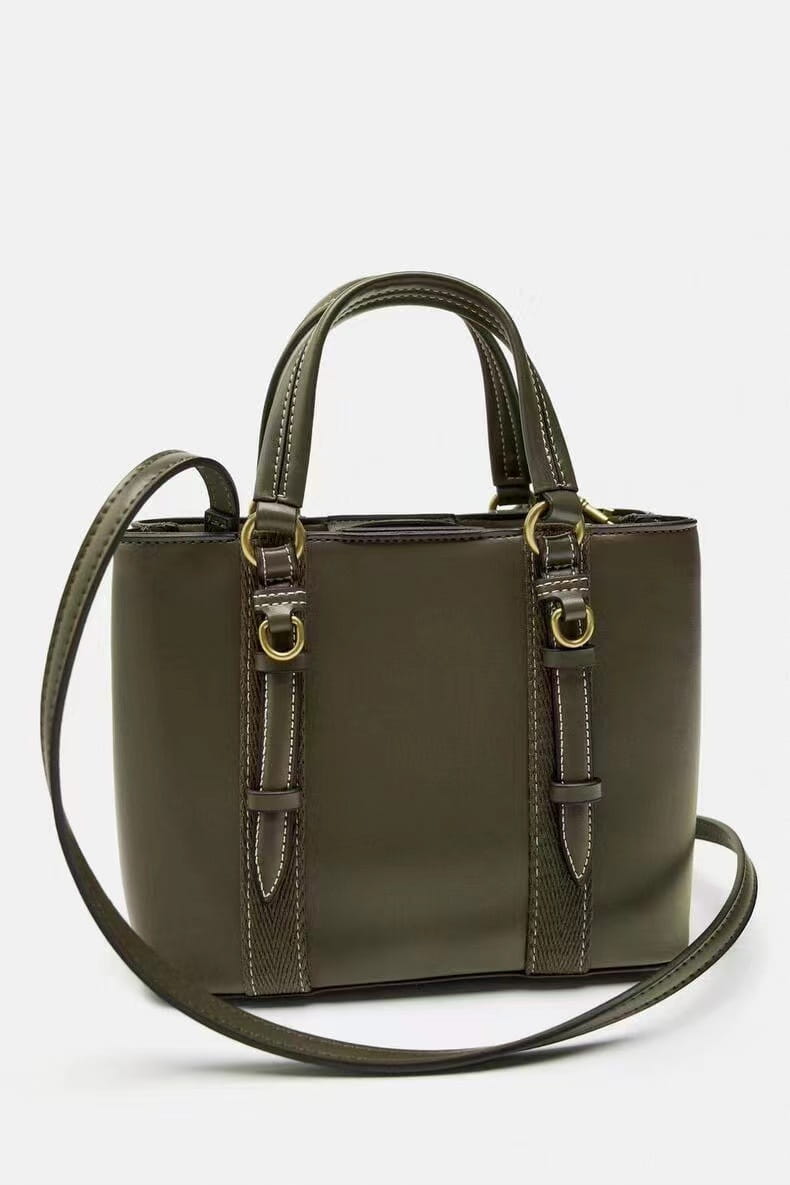 Sac d'emballage à épaule horizontale à la valise Green Olive PU Green