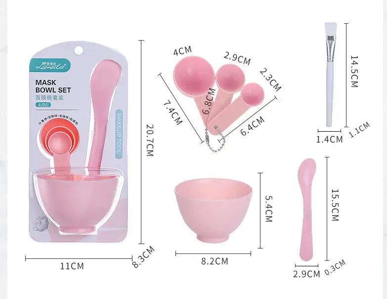 Zesdelige Draagbare Effen Kleur DIY Maskerkom Gereedschapsset