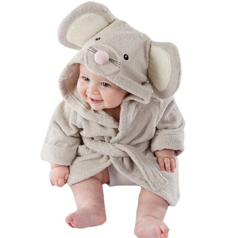 Infant Fashion Simple Cartoon Animal Bathrobe Panda Mouse Bunny Soft Plush