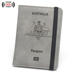 Anti-magnetic Australia Passport Case Multiple Card Slots Rubber Band Strap Passport Jacket - Stay Magnetic Free