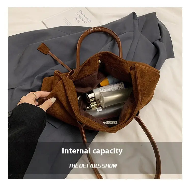 Brun svart pu läder tygväska urban casual axel handväska för kvinnor