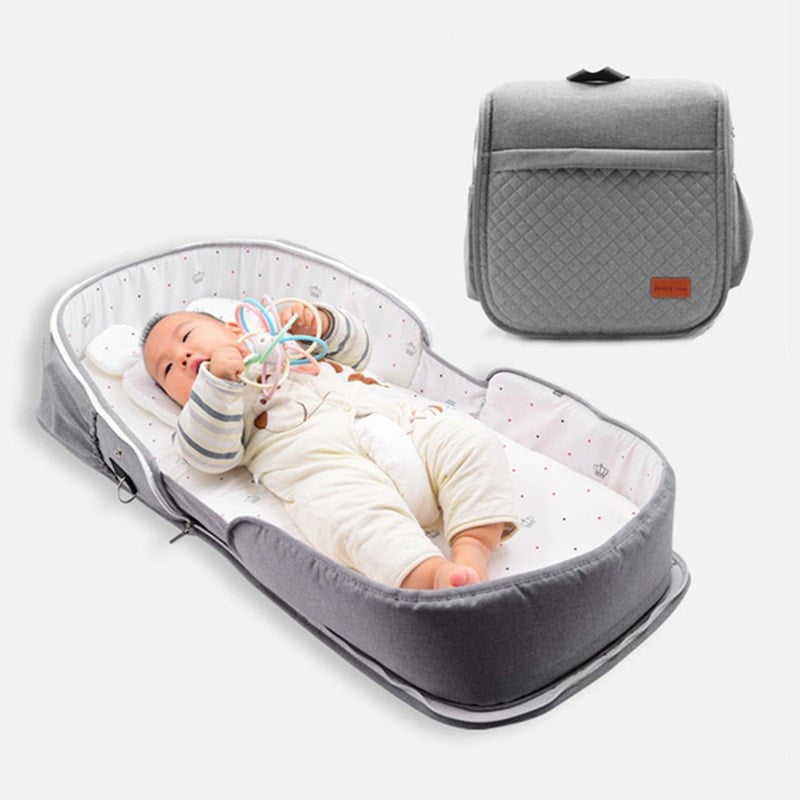 Newborn Baby Crib Foldable And Portable Mobile Backpack - Mosquito Net Magic for Portable Baby Naps