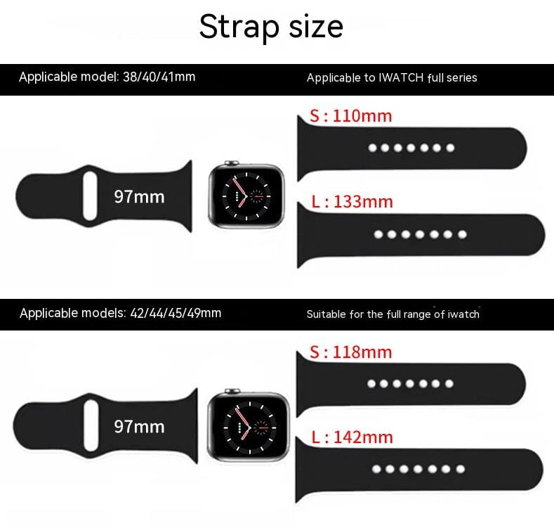 Applicable Silicone Strap for Smart Watch Rainbow Collection with Color Options