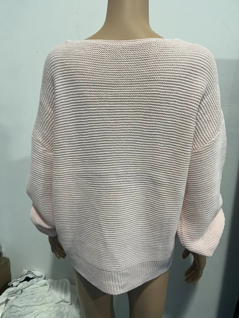 Hädas akrüül pulloveri kampsun lahtise kellukese varruka Crewneck Women’s Top