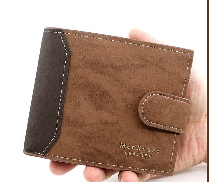 Men’s Wallet Short Style With Korean Edition Hinge Gold Stamping - Korean Hinge Wallet: Where Style Meets Secret Stash