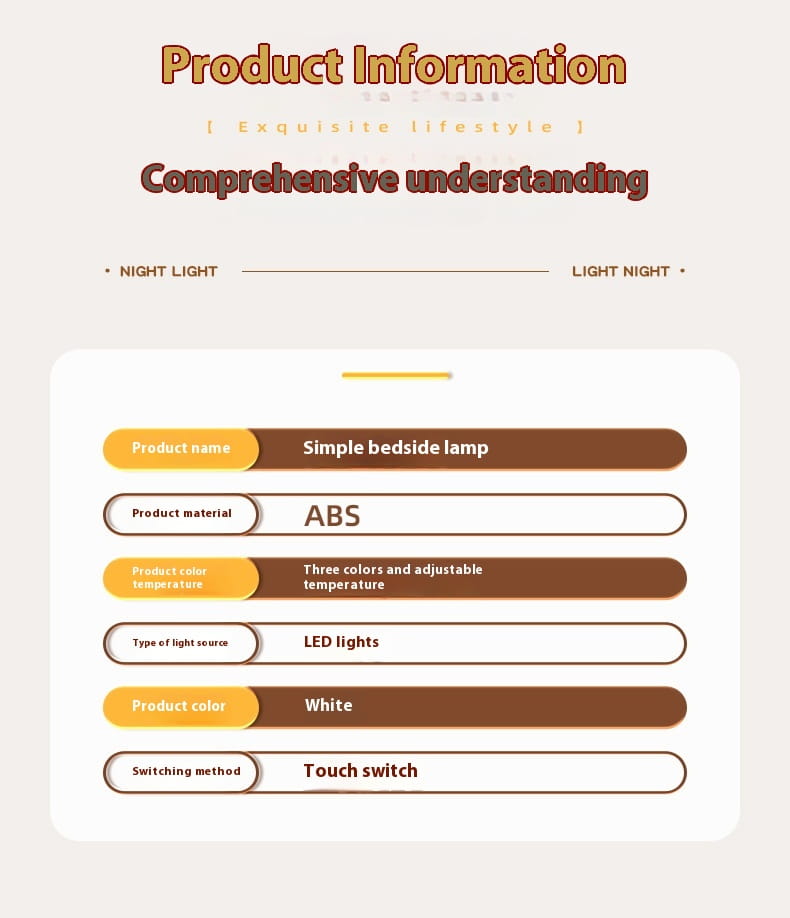 Rechargeable Portable Table Lamp with Tricolor LED Light and Remote Control