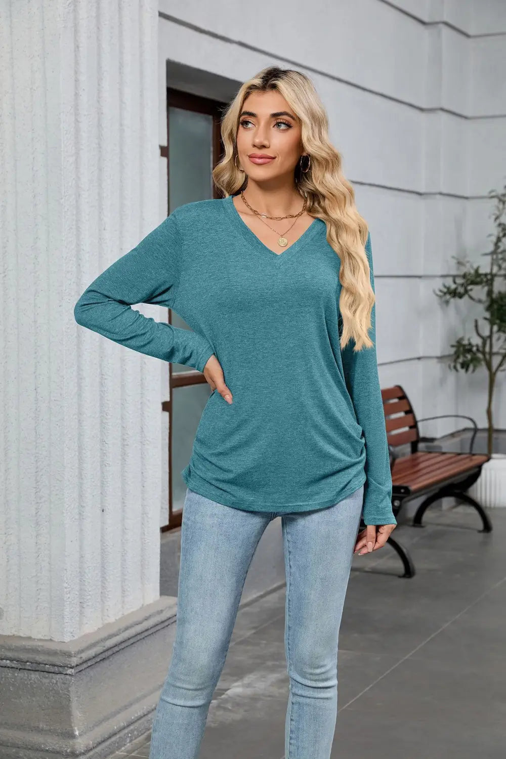 Frauen gefalteter Pullover Pullover personalisierte Farben Casual Workwear S-XXL