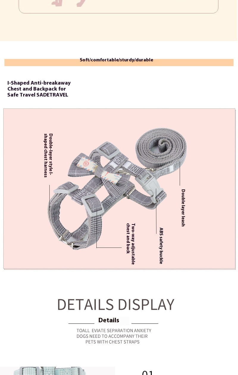 Small Dog Leash Adjustable Nylon Pet Lead for Puppies Gray Green Pink