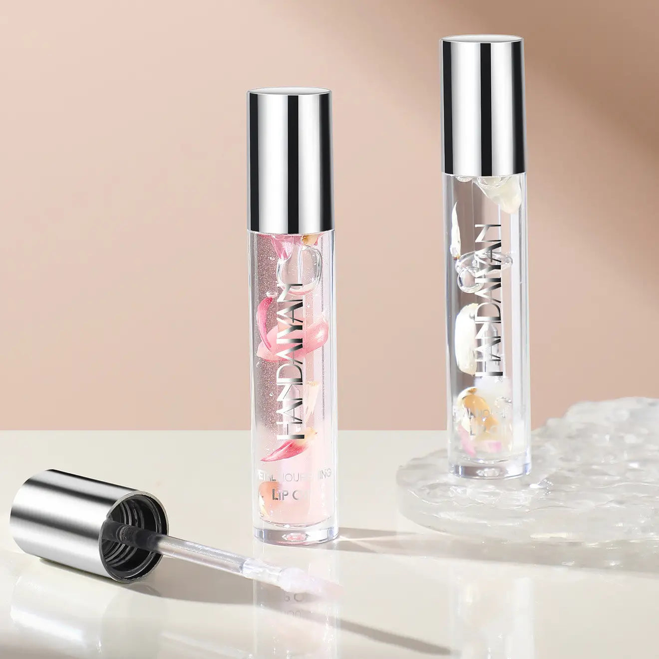 Transparent Dried Flower Lip Gloss with Moisturizing and Repairing Benefits