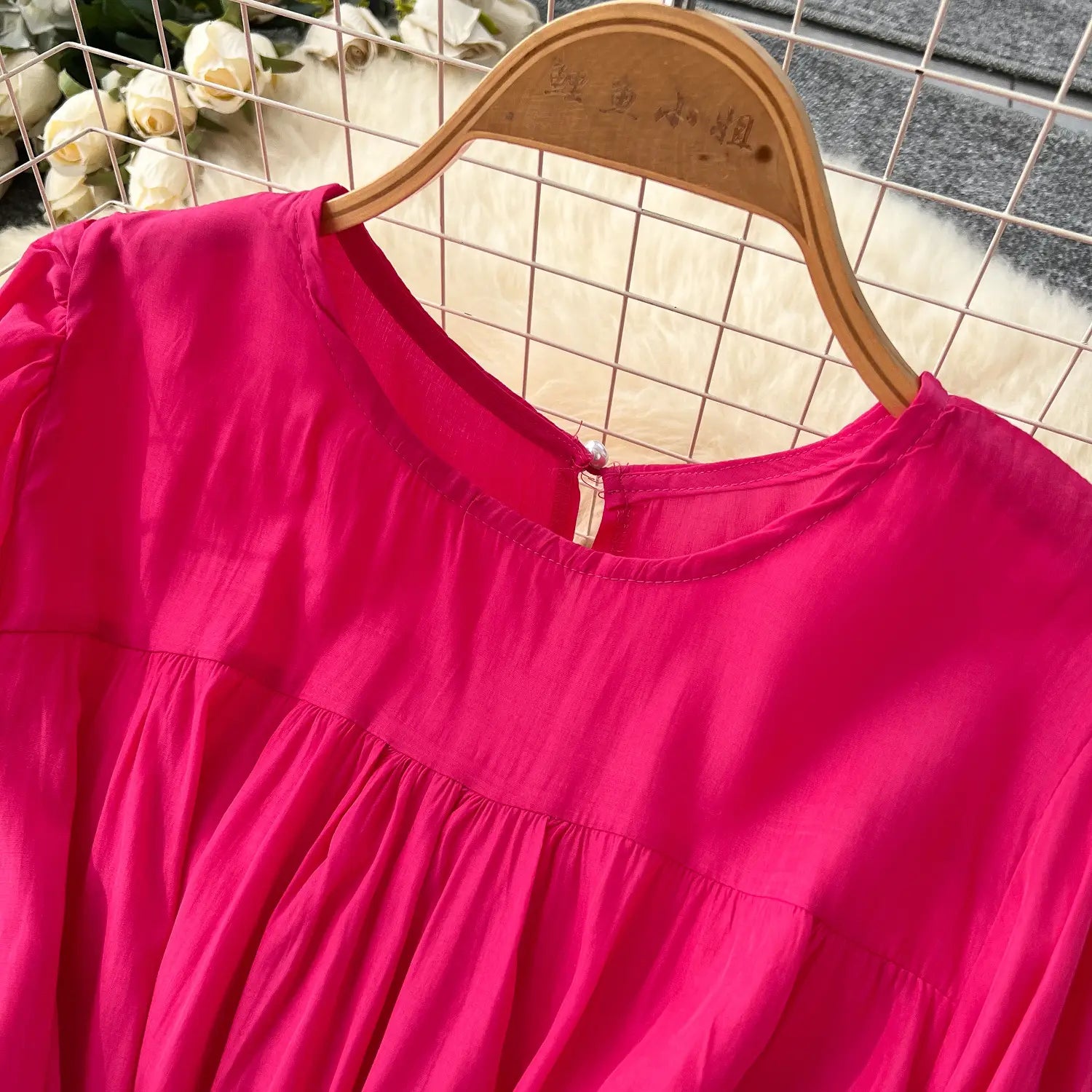 Polyester A-lijn rok met lange mouwen in meerdere kleuren voor vrouwen