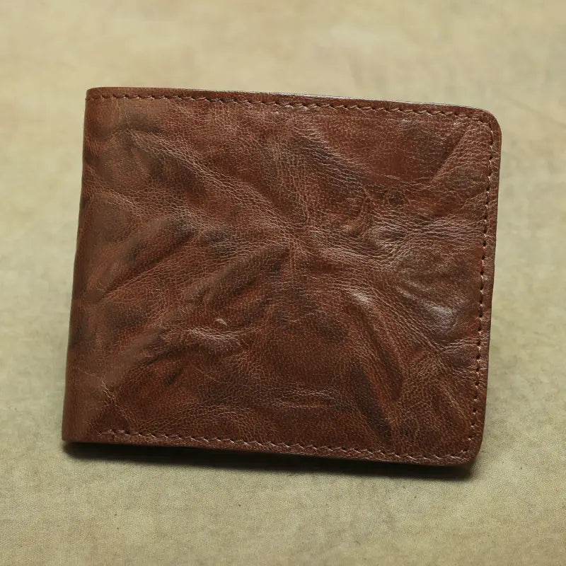 Portefeuille de bifold en cuir authentique vertical et horizontal Slim Card Portez pour les hommes