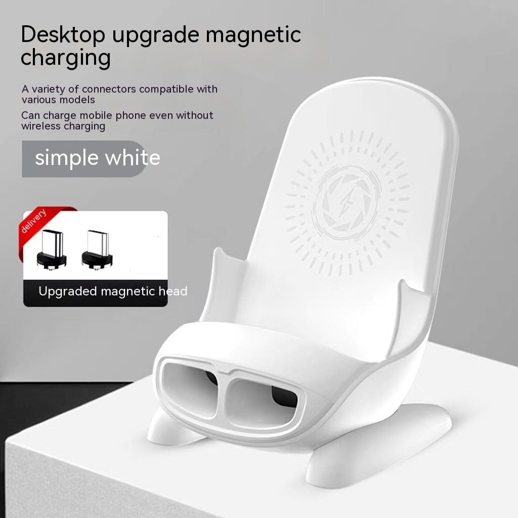 15W Desktop Vertical Wireless Fast Charging Charger - Charge Happy with A88 Simple White’s Wireless Humor