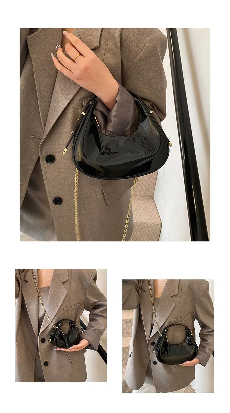 Kleine weiche PU -Umhängetasche mit 116 cm Riemen in mehreren Farben