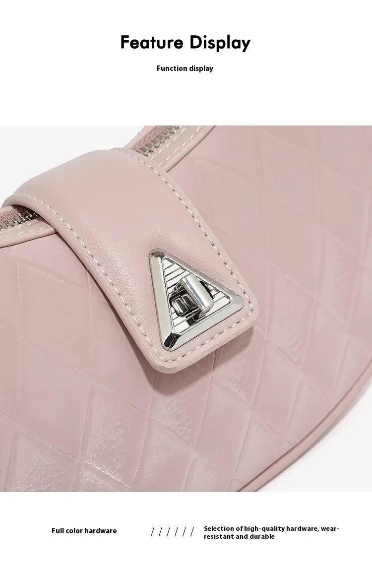 Pink Black Milky White Soft PU Saddle Shoulder Messenger Bag