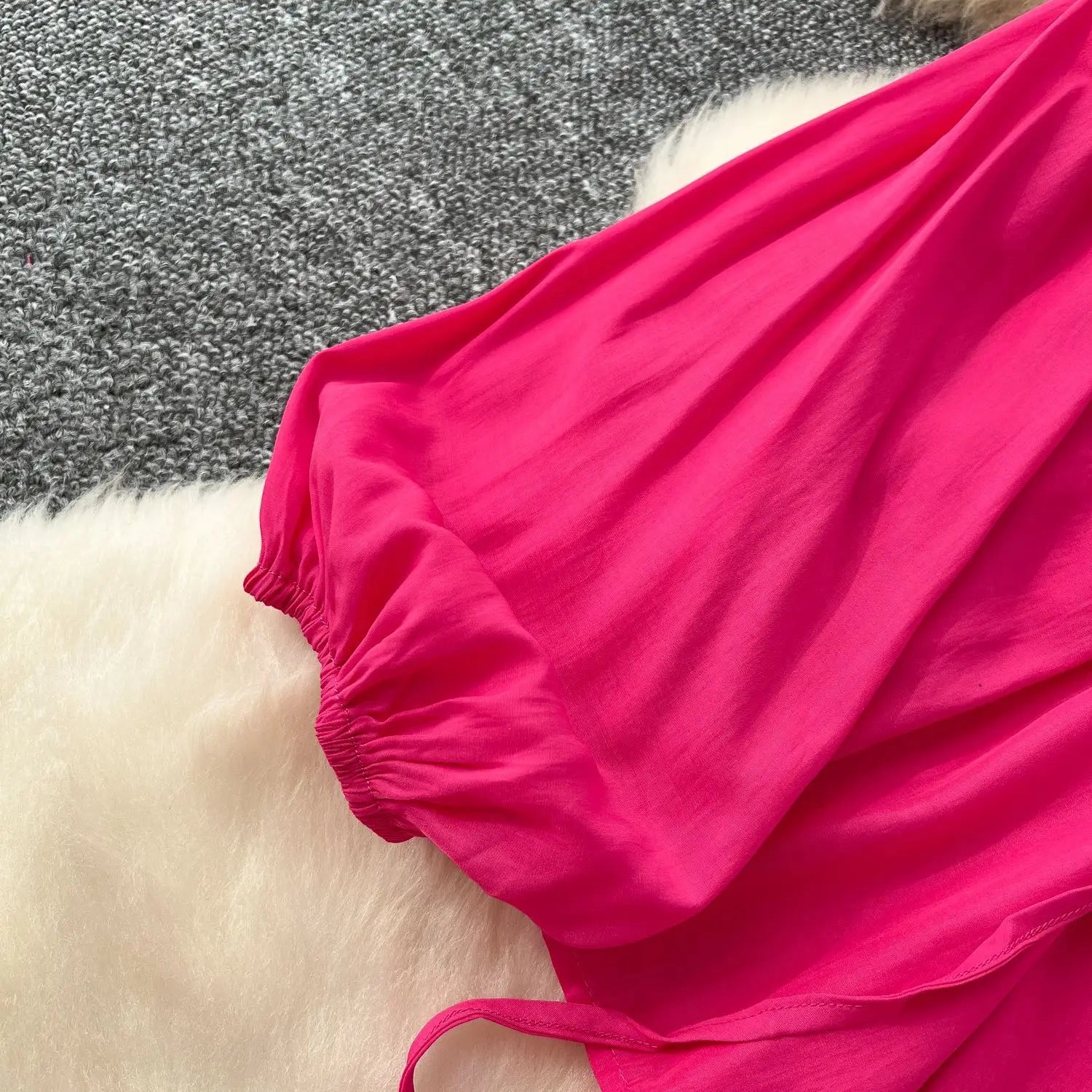 Polyester A-lijn rok met lange mouwen in meerdere kleuren voor vrouwen