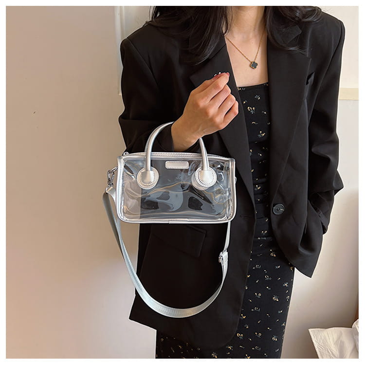 Liten plastreisekoffer Skulderveske for kvinner barn håndbagasje 23cm