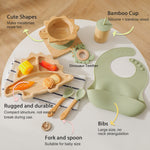 Nordic Style Baby Bamboo Tableware Suit Combination Spork - Sun Bowl Cloud Tableware: Spork-tacular Baby Fun