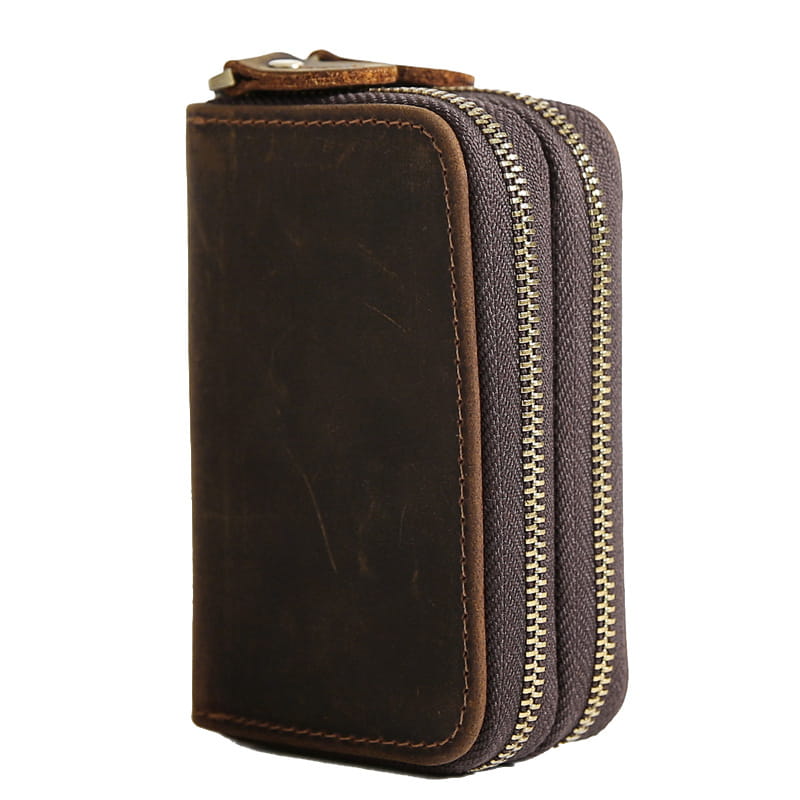 Leather Key Bag in Dark Brown Reddish for United States Market