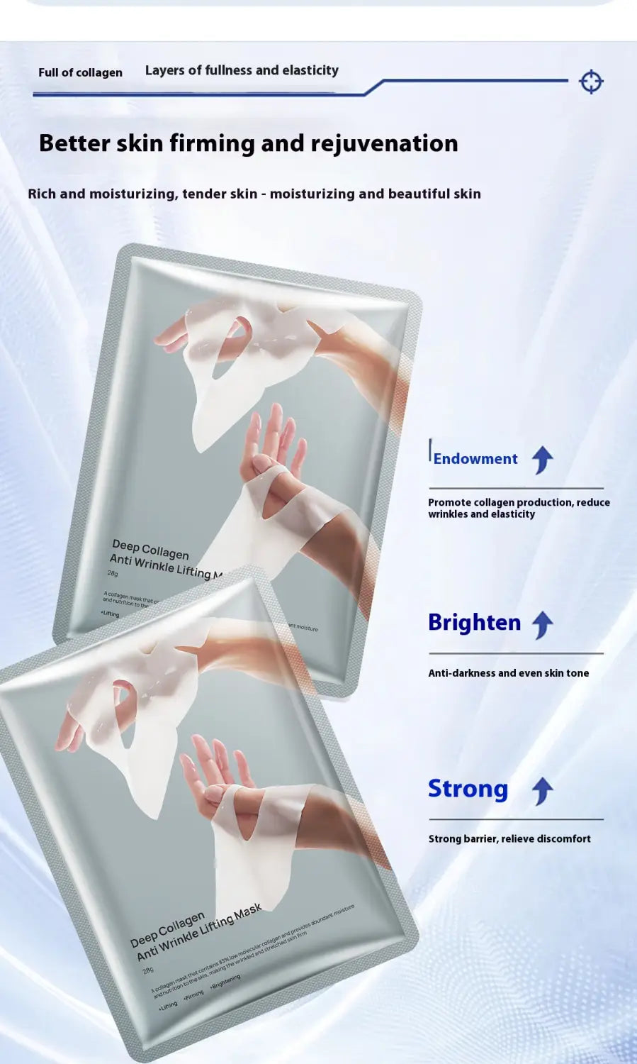 Unisex arcmaszk gél 28ml hidratáló tápláló bőrápolási kezelés