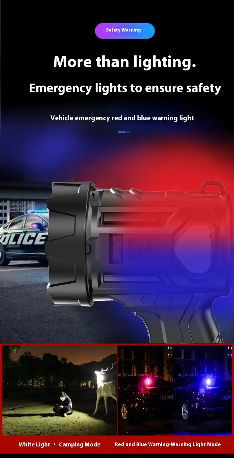 Handheld USB Rechargeable Flashlight for Outdoor Emergency and Camping