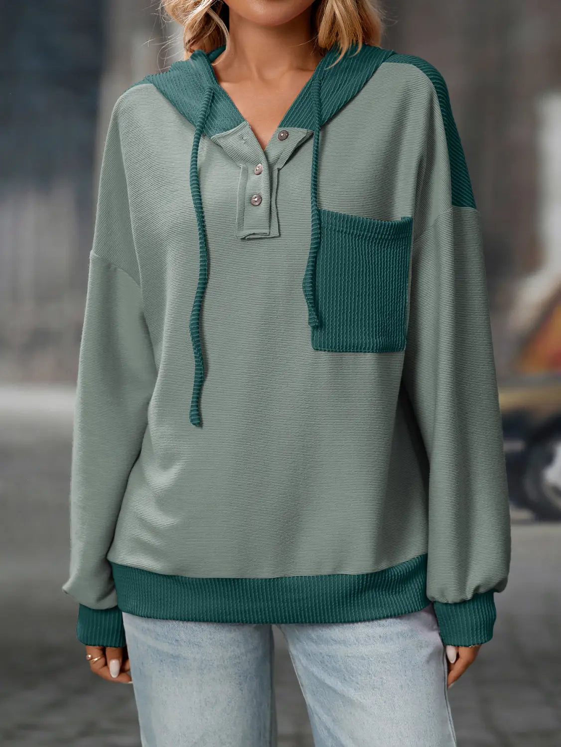 Contraste Color Twist Strip Pullover Street Fashion Pull en plusieurs couleurs