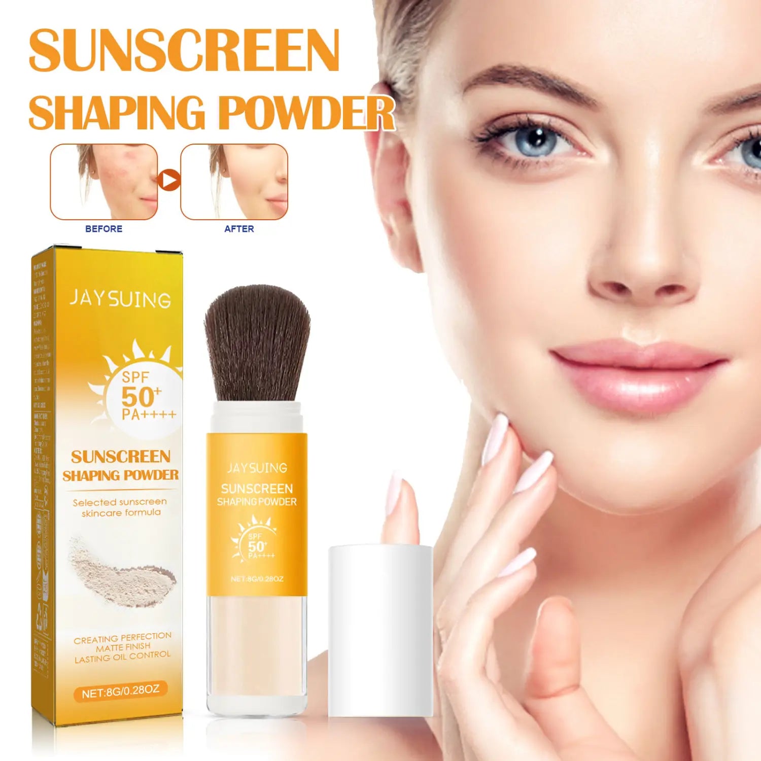 Por beállítása talkummal és cink -oxiddal a smink befejezéséhez