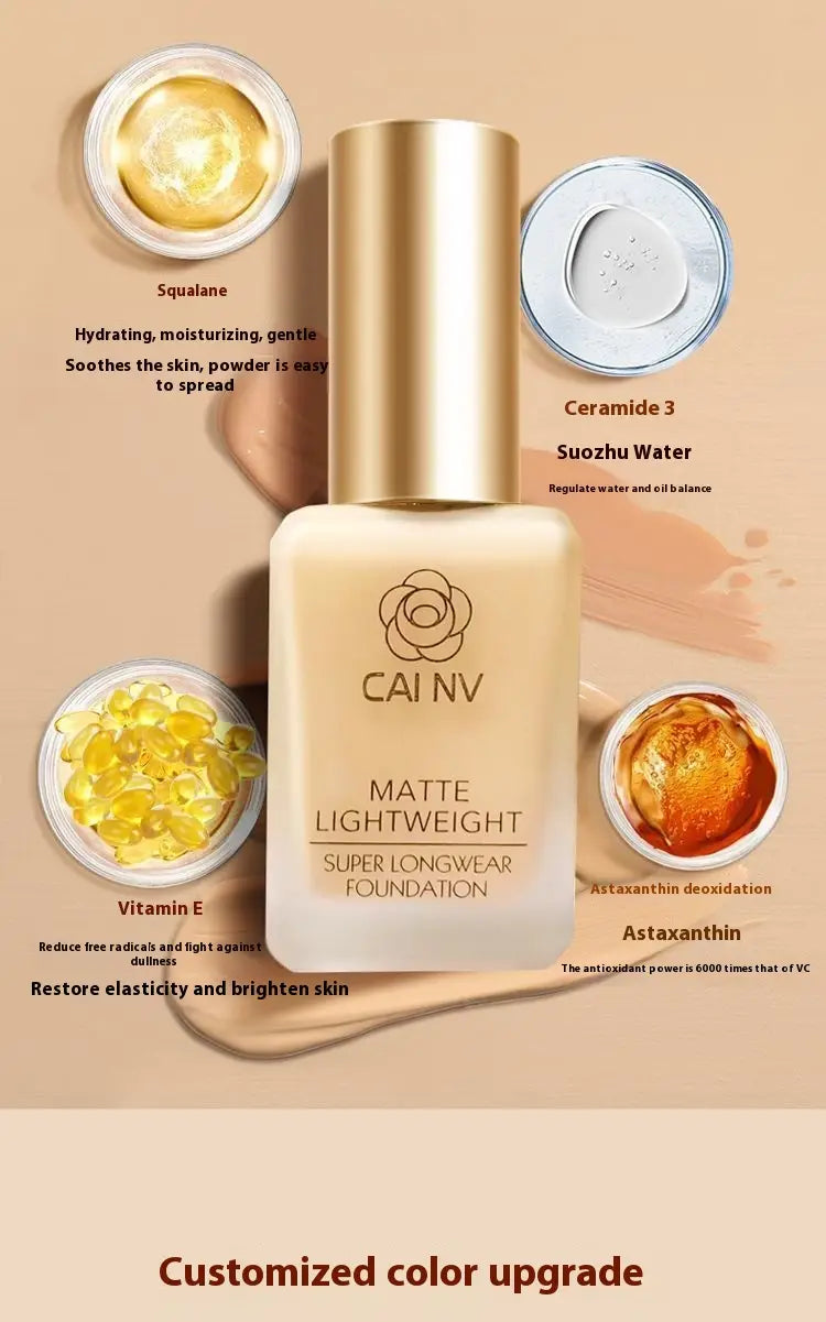 Long Lasting Liquid Foundation for Mixed Skin Natural Coverage Cream Formula