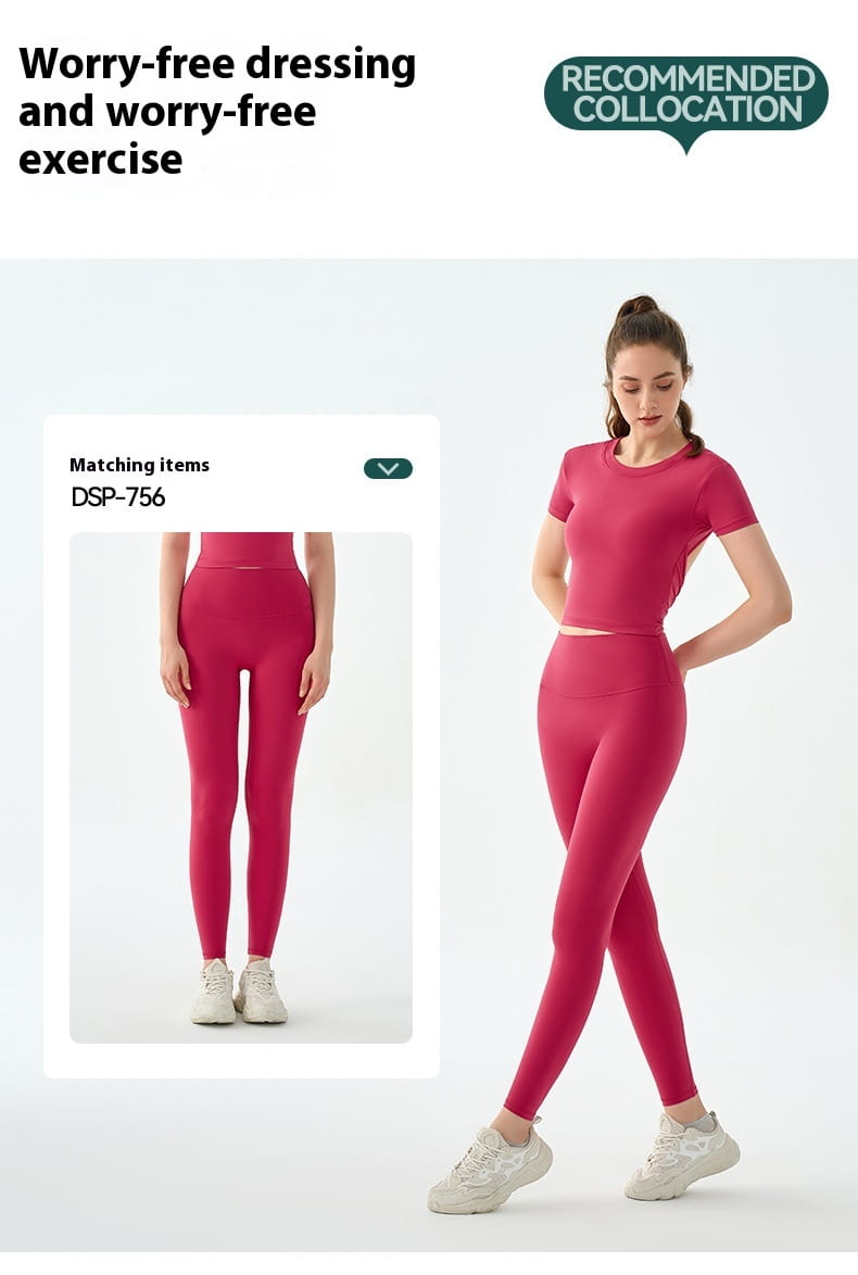 Solid Color Yoga Leggings for Fitness and Exercise in Raspberry Red Khaki Black